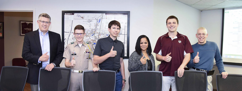 Students and advisors in Texas A&M's campus transportation initiative courses.